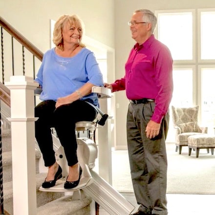 grandparents using lift