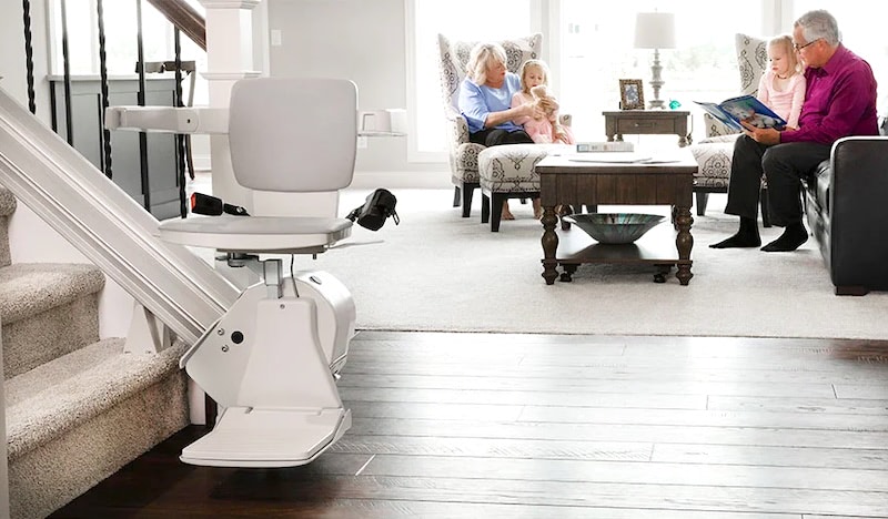 family near Elan stairlift